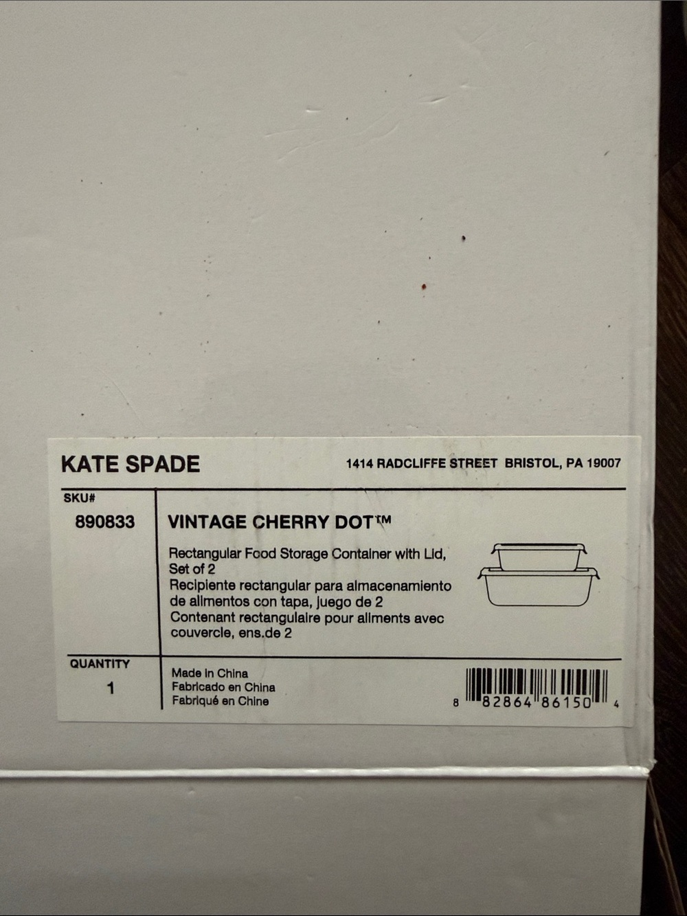 kate spade Vintage Cherry Dot Food Storage Set